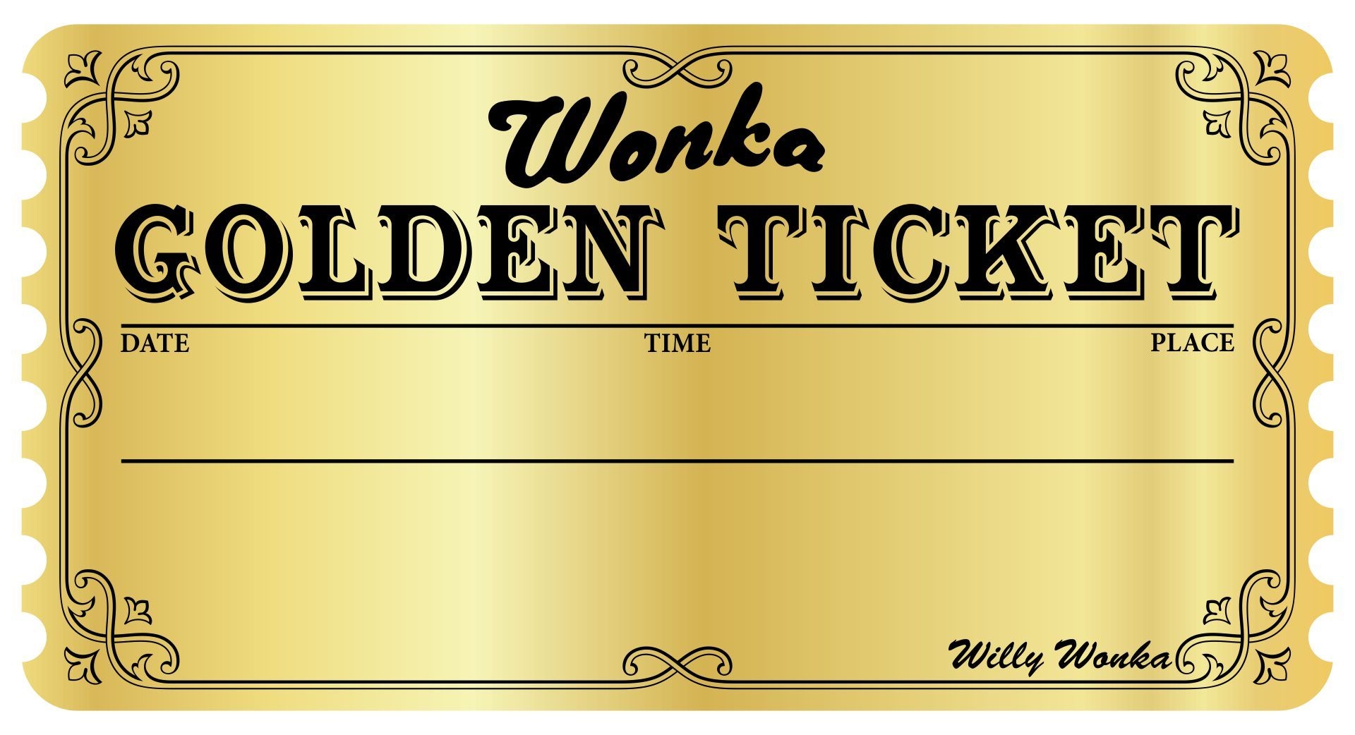 Editable Wonka Golden Ticket 10 Free PDF Printables Printablee