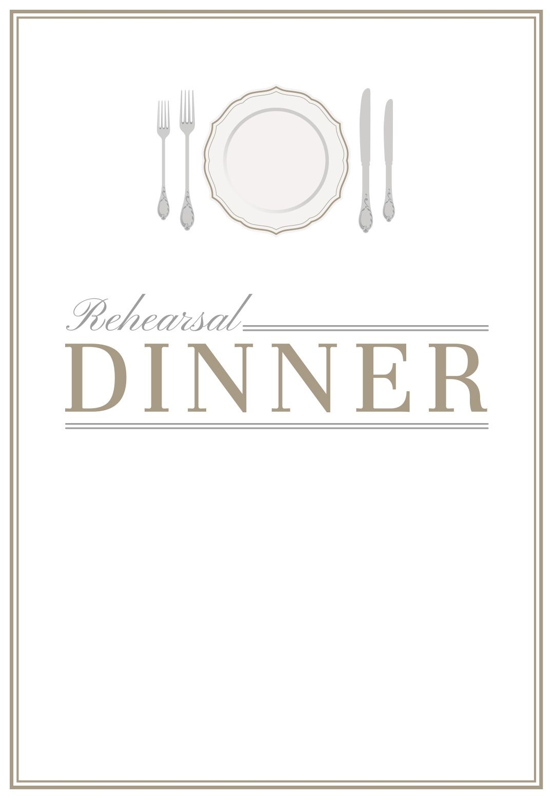 Elegant Setting Rehearsal Dinner Party Invitation Template Free Greetings Island