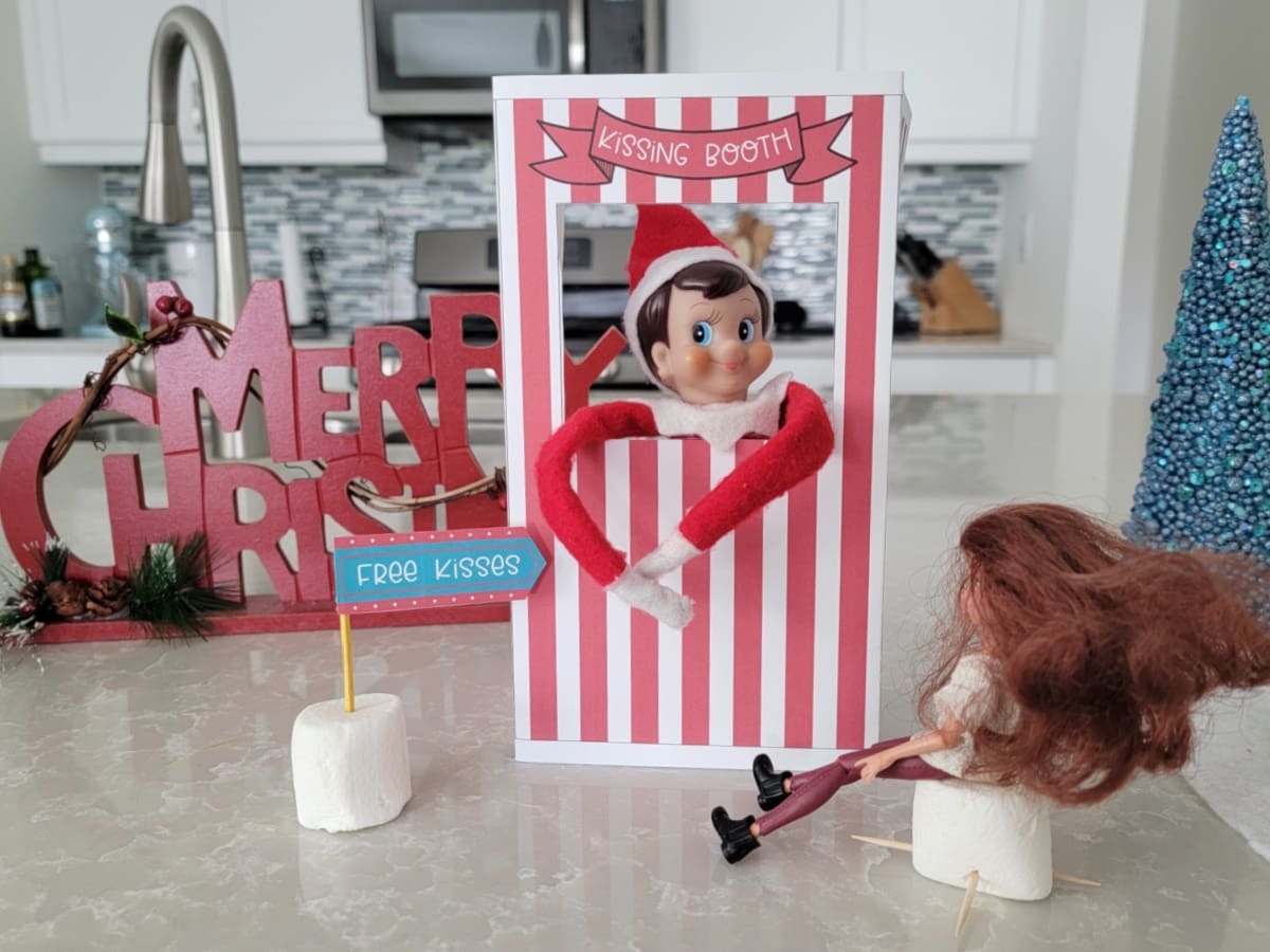 Elf On The Shelf Kissing Booth Free Printable Fun Money Mom