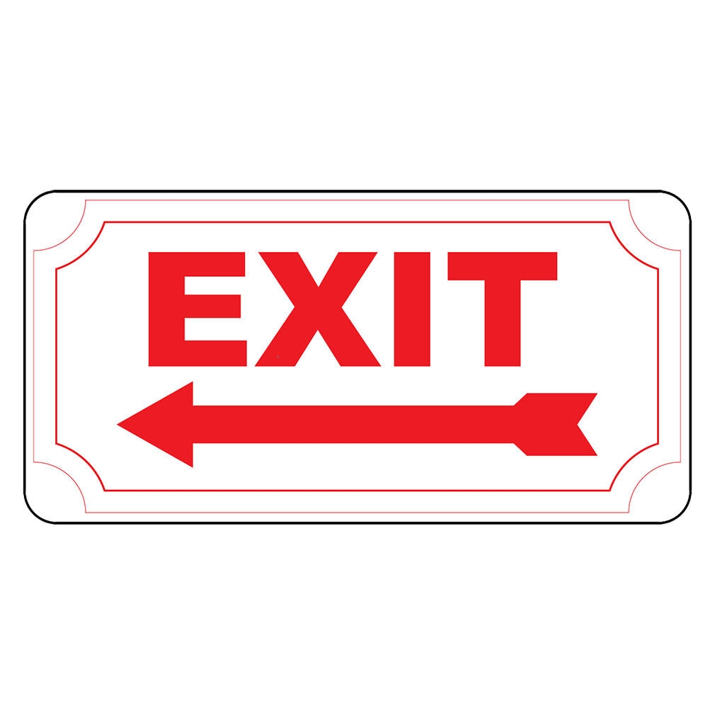 Exit Red Arrow Left Retro Vintage Style Metal Sign 8 In X 12 In With Holes EBay