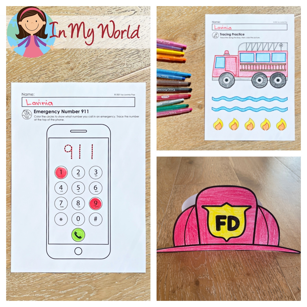 Fire Safety Firefighter Worksheets For Kindergarten In My World