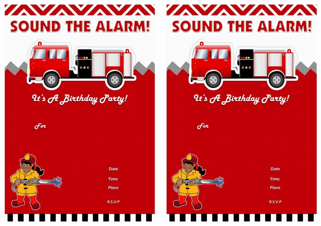 Firefighters Birthday Invitations