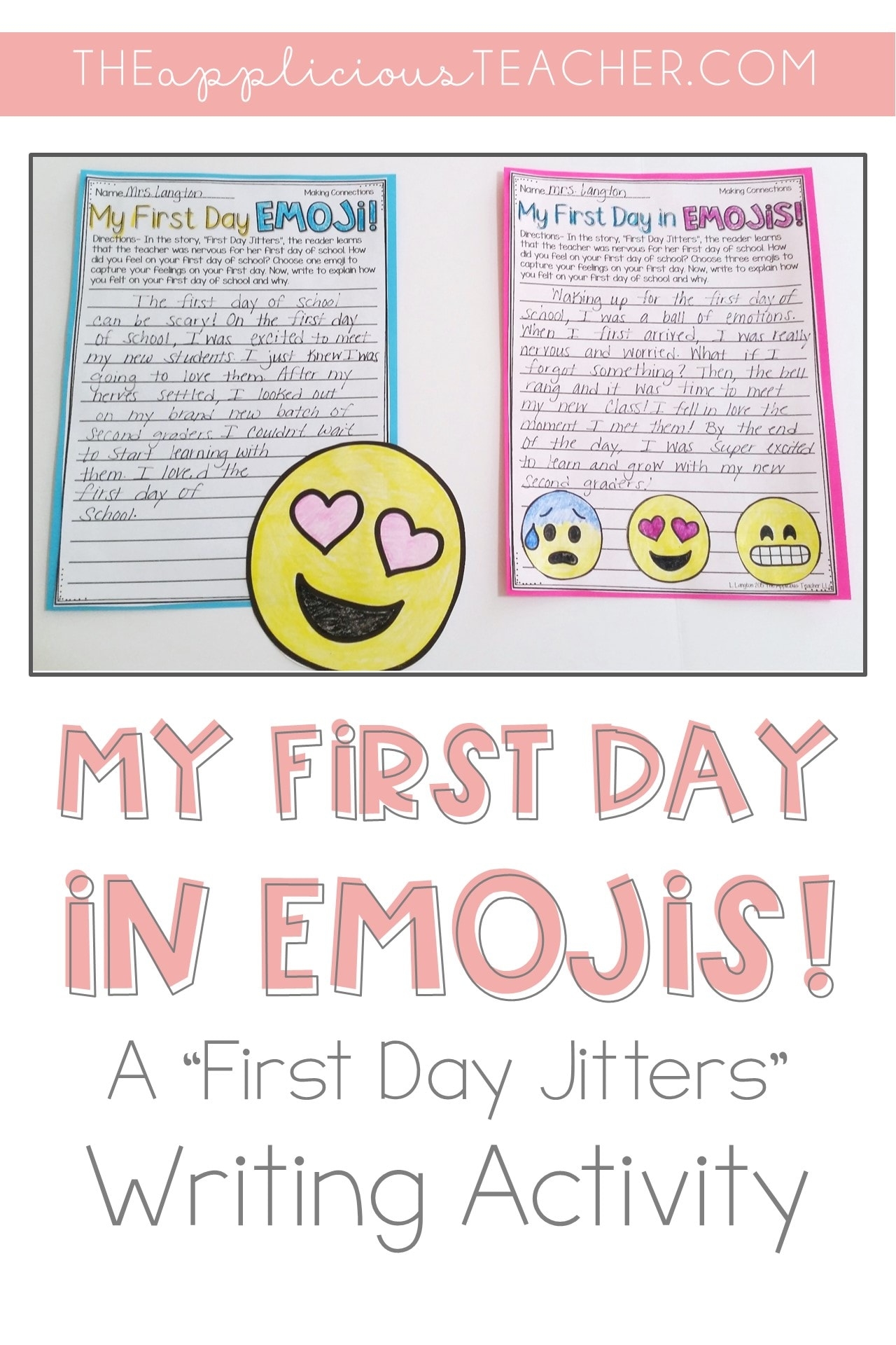 First Day Jitters Emoji Writing Activity For Back To School