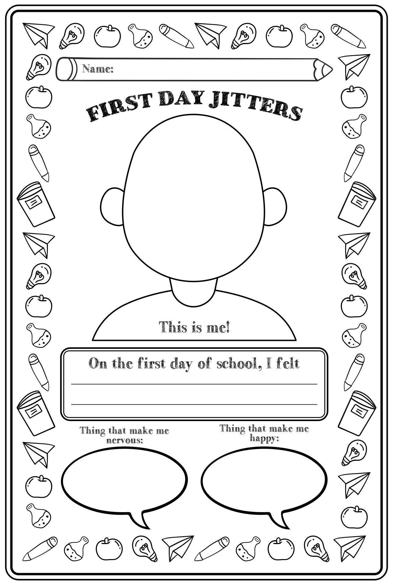 First Day Of School Worksheets 12 Free PDF Printables Printablee