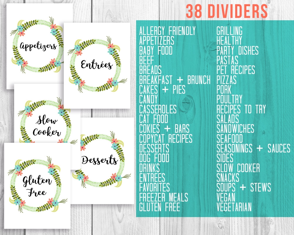 Floral Printable Recipe Binder Kitchen Binder A Cultivated Nest