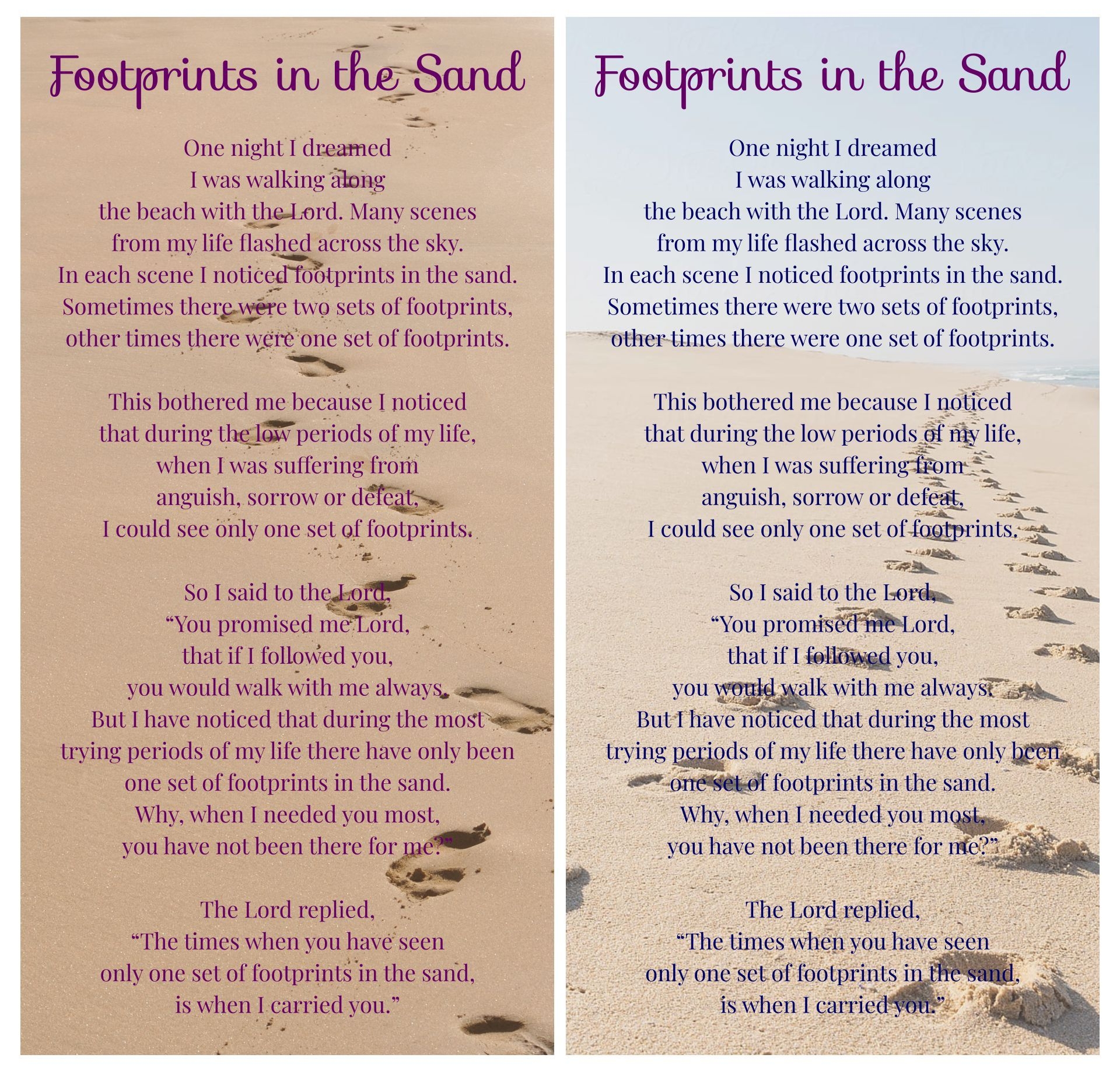 Footprints In The Sand 10 Free PDF Printables Printablee
