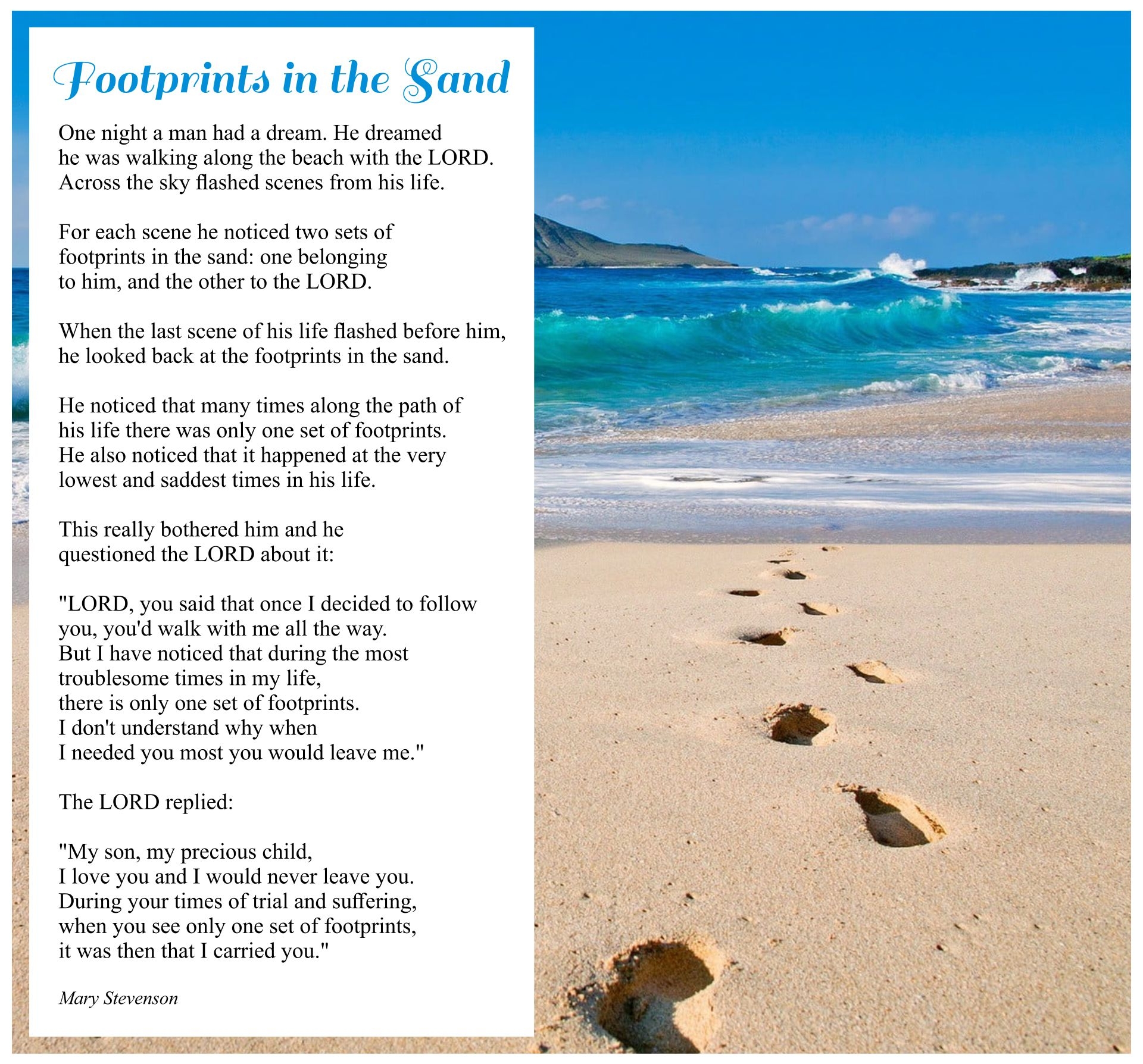 Free Printable Footprints Poem