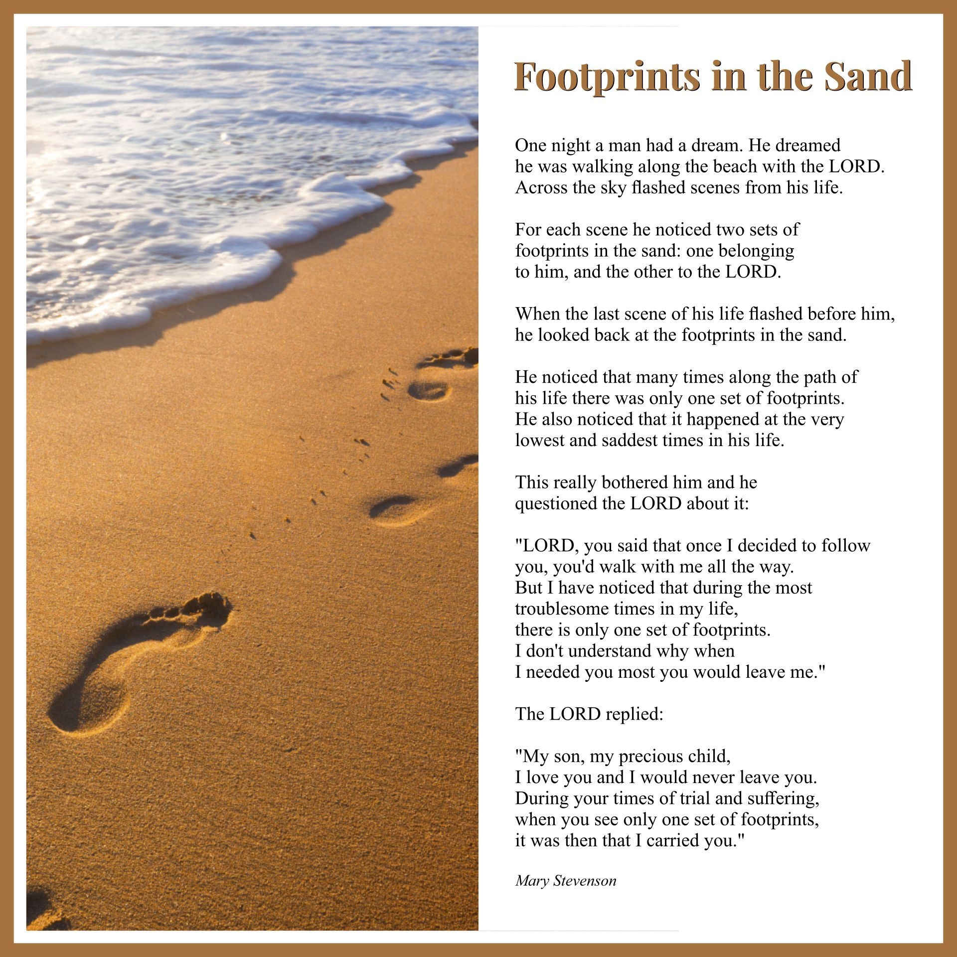 Footprints In The Sand 10 Free PDF Printables Printablee