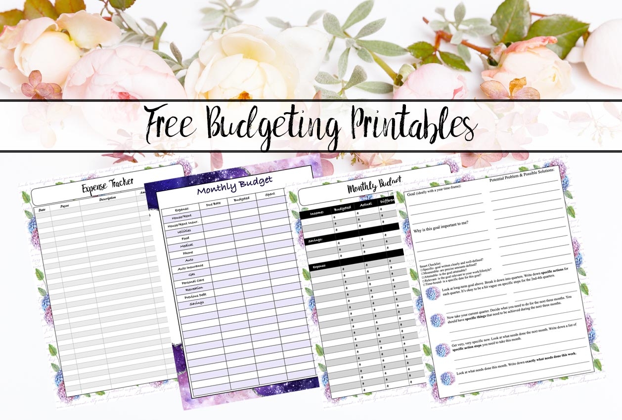 Free Budgeting Printables Expenses Goals Monthly Budget