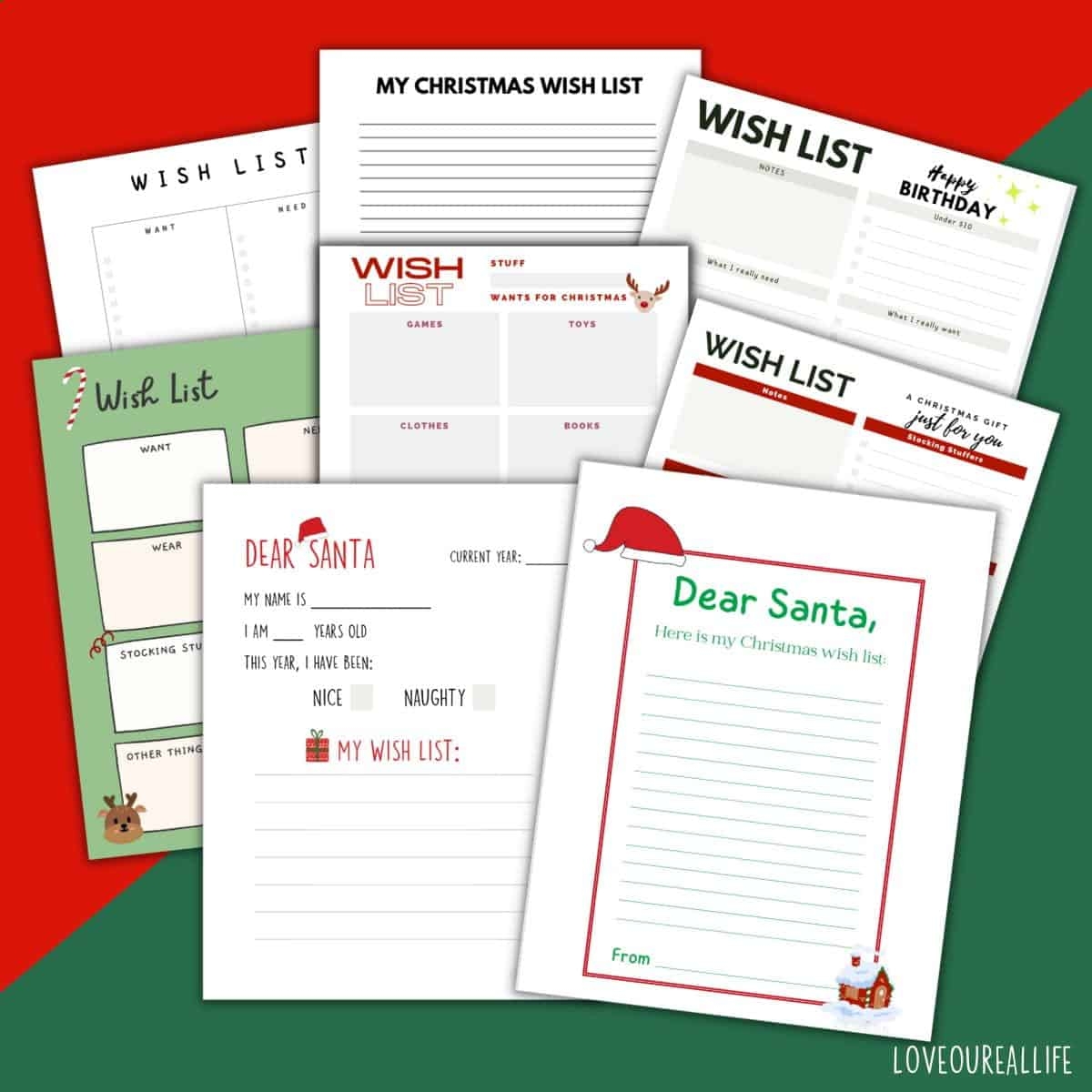 FREE Christmas Wish List Printable Template For Gift List Love Our Real Life
