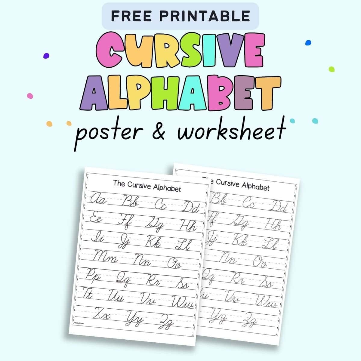 Free Cursive Alphabet Printable The Artisan Life