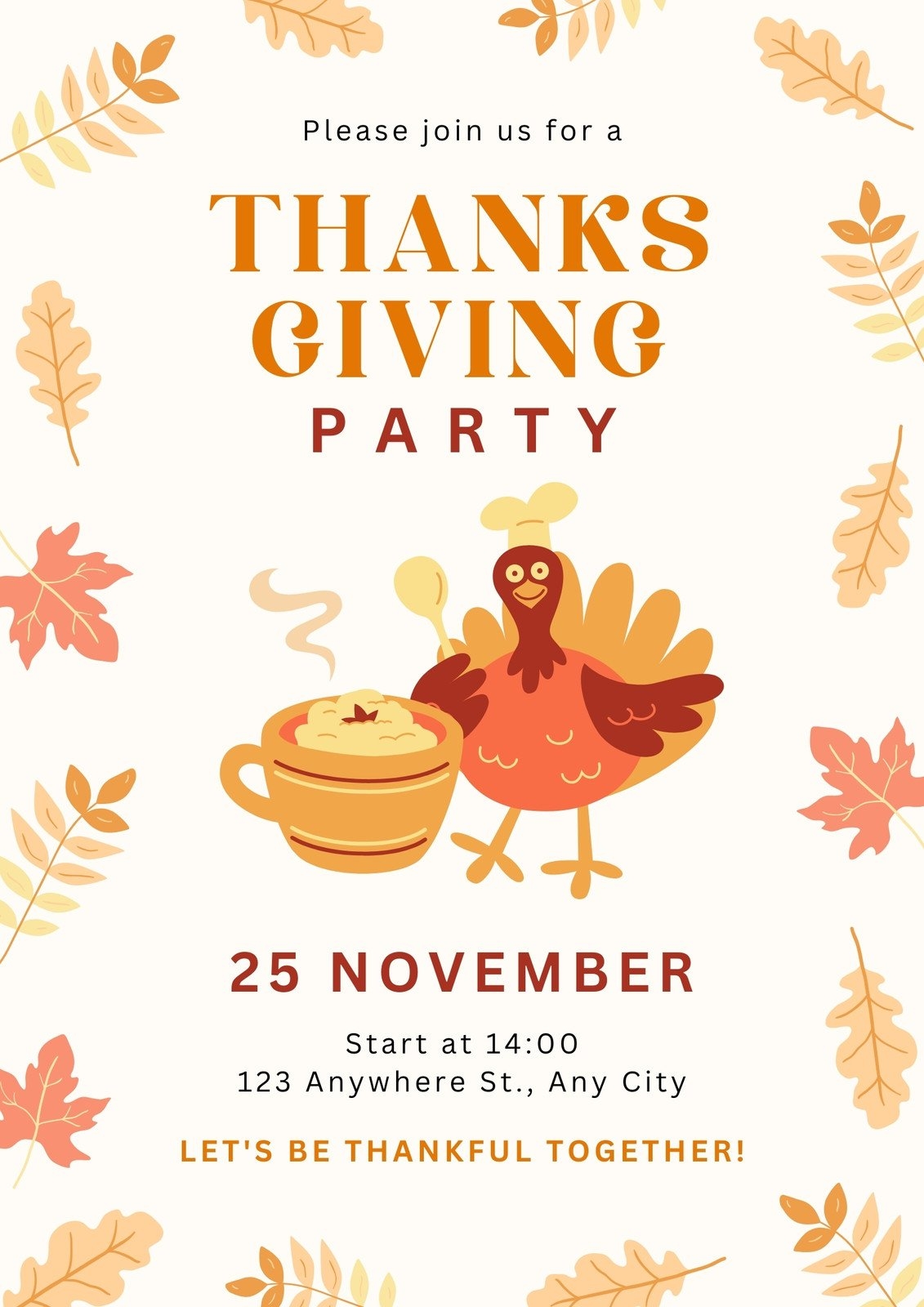 Free Custom Printable Thanksgiving Flyer Templates Canva