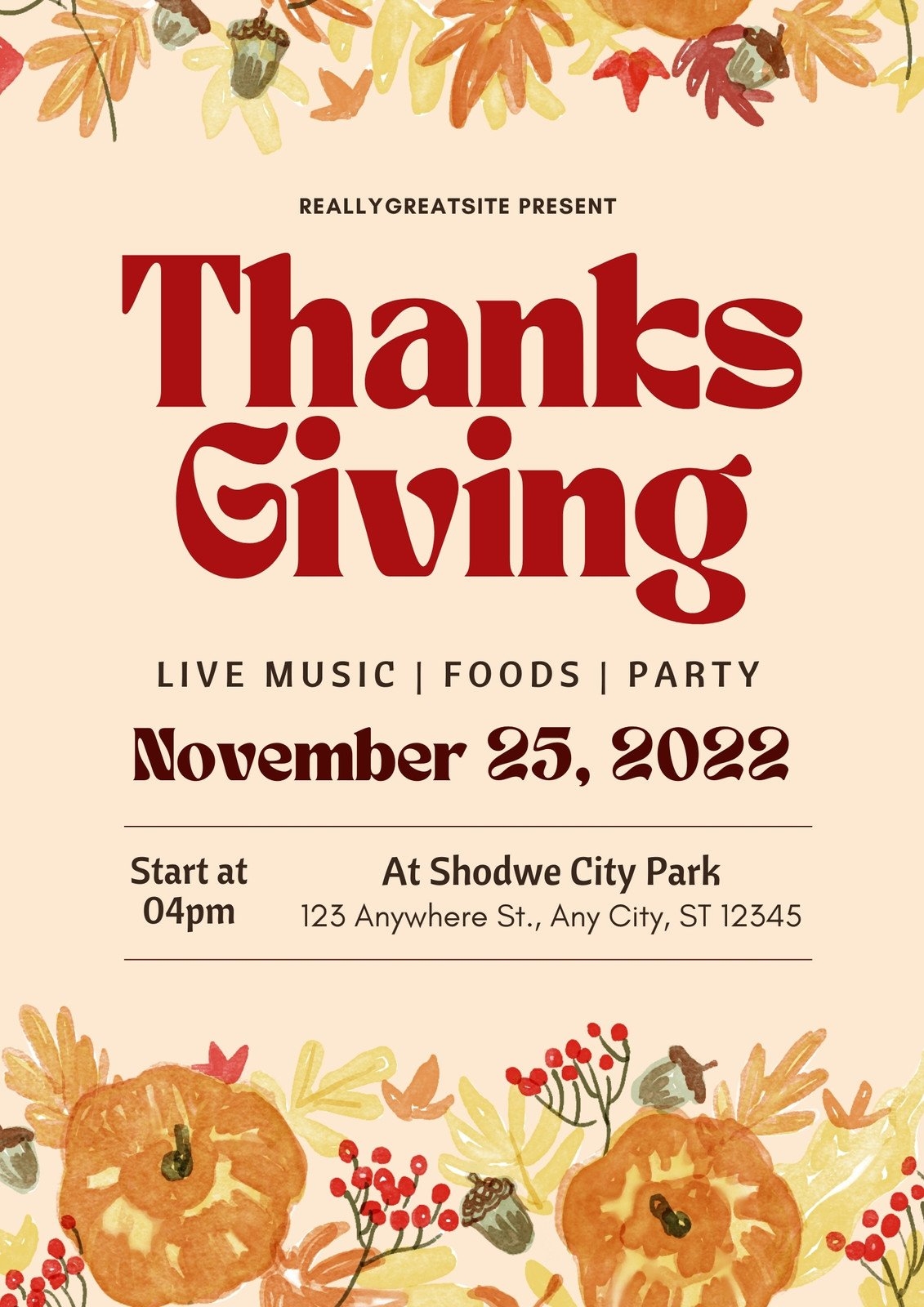 Free Printable Thanksgiving Flyer Templates