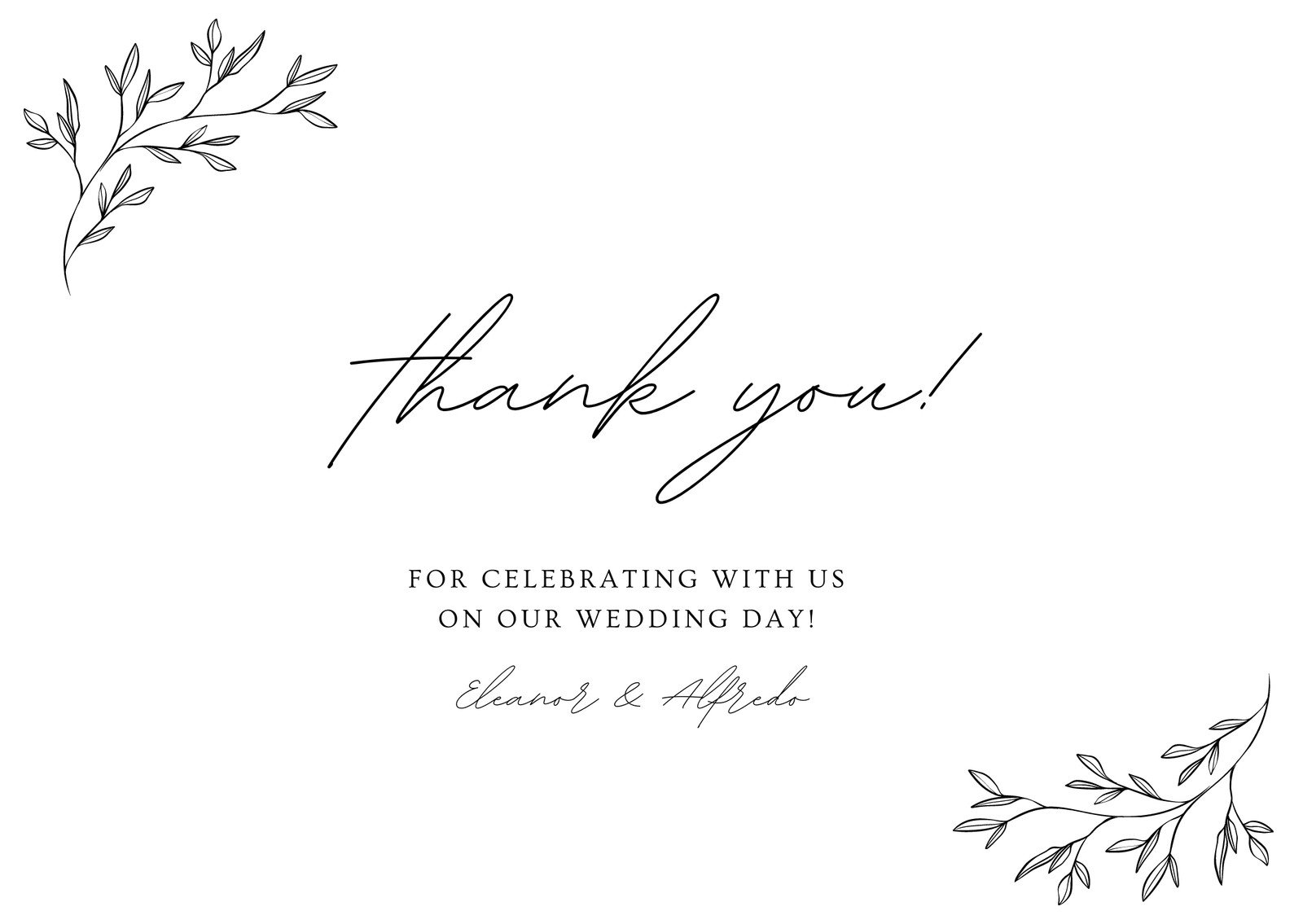 Free Download Printable Wedding Thanks