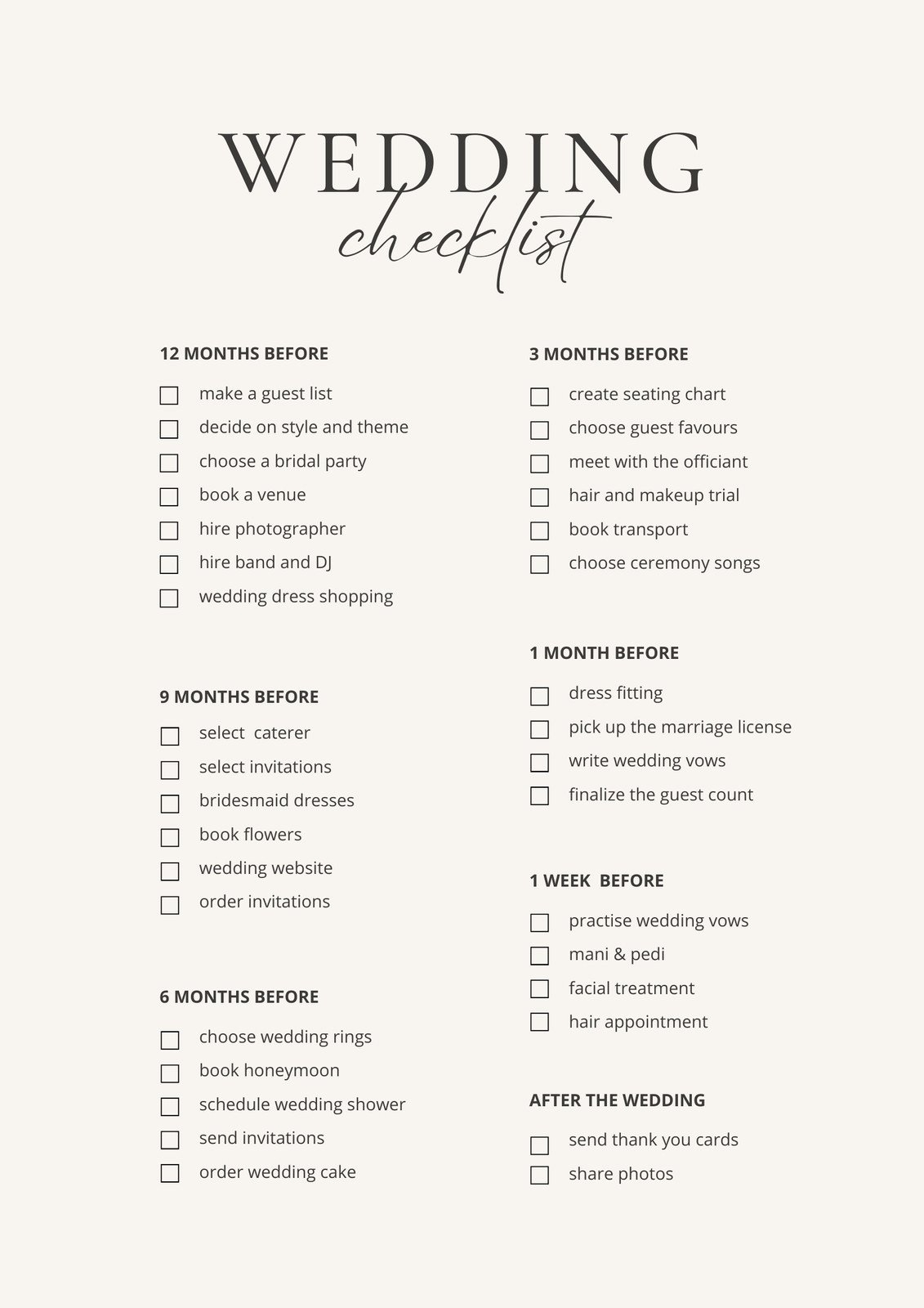Free Custom Printable Wedding Timeline Planner Templates Canva