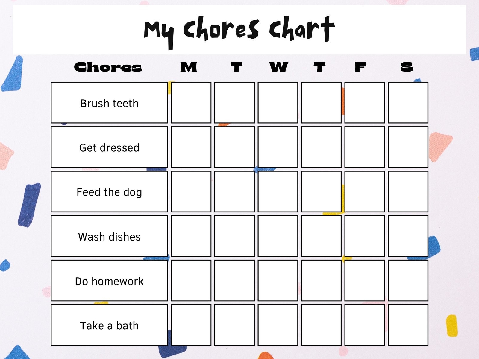 Free Printable Charts And Checklists