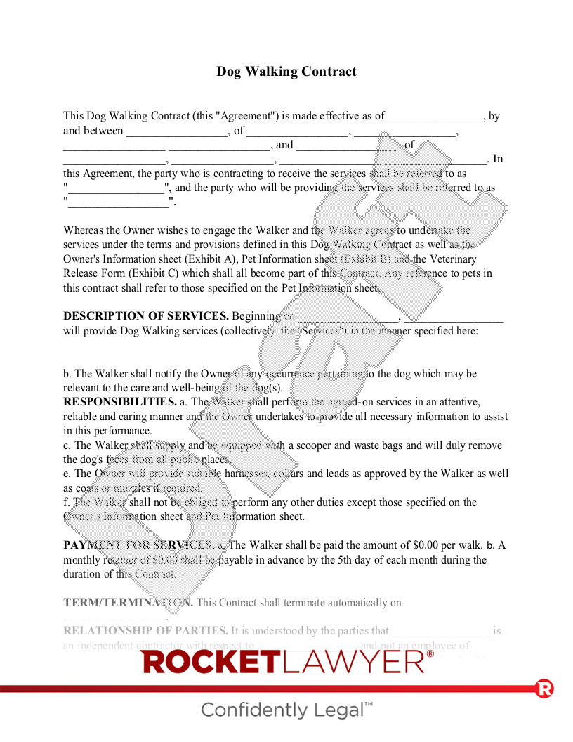 Free Dog Walking Contract Template FAQs Rocket Lawyer