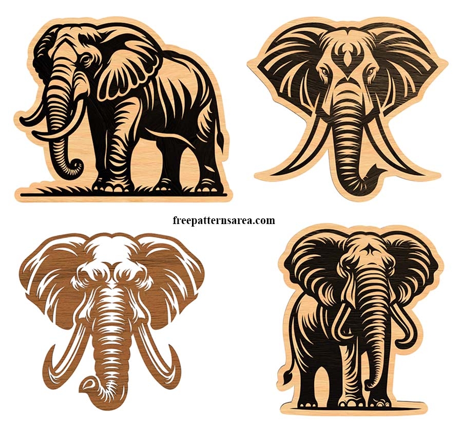 Free Colorful Transparent Printable Elephants