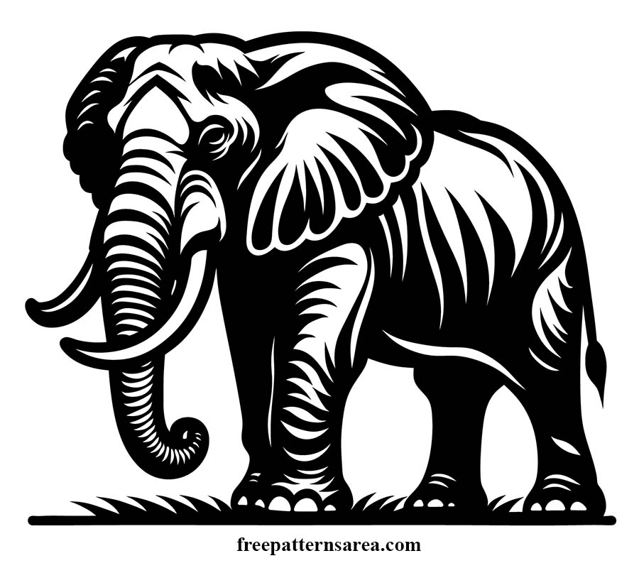 Free Download Artistic Black White Elephant Vector Designs FreePatternsArea