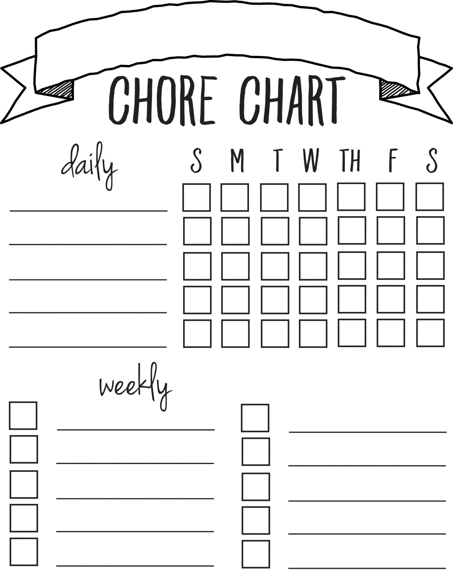 Free Editable Chore Chart Template