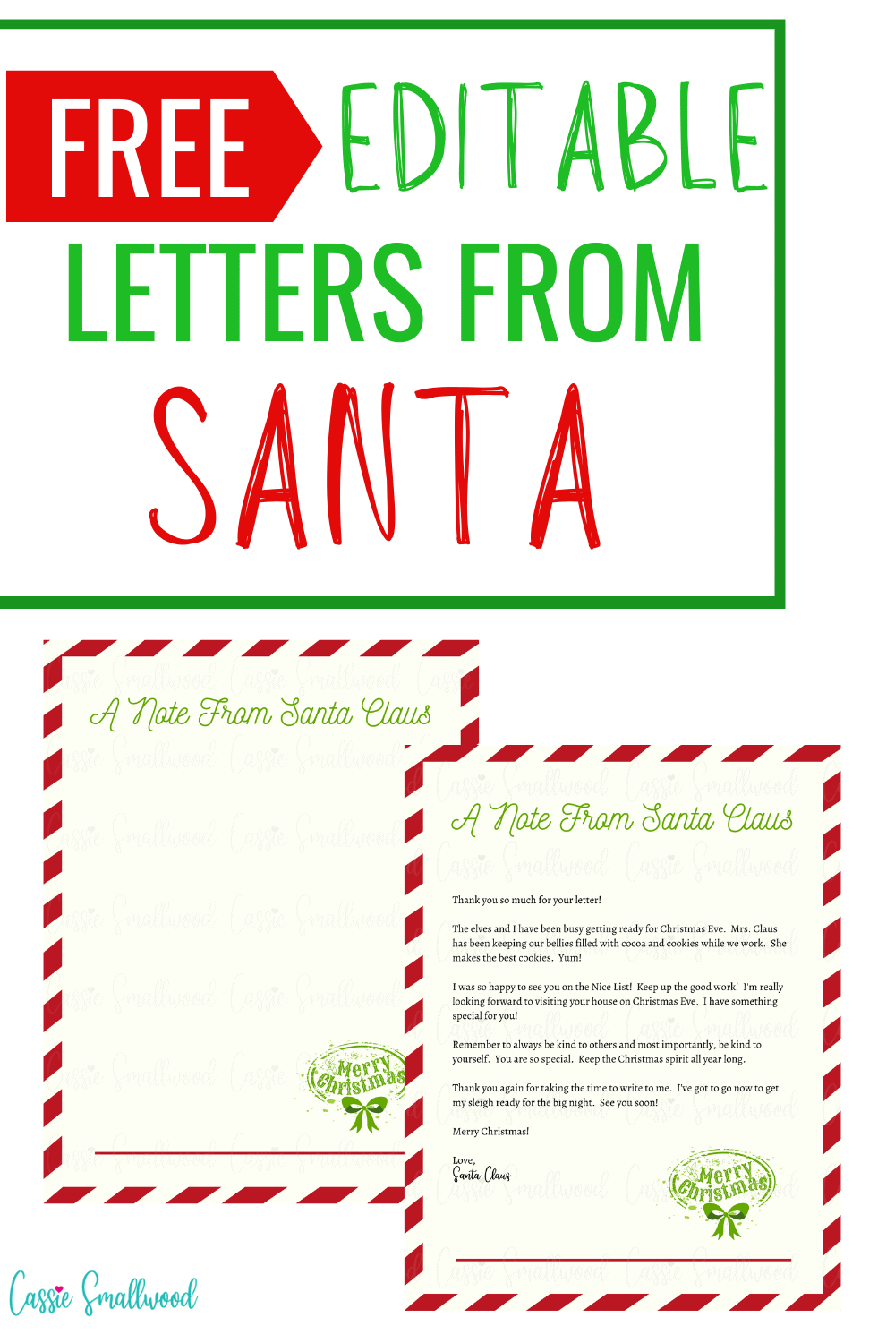 Letters From Santa Free Printable