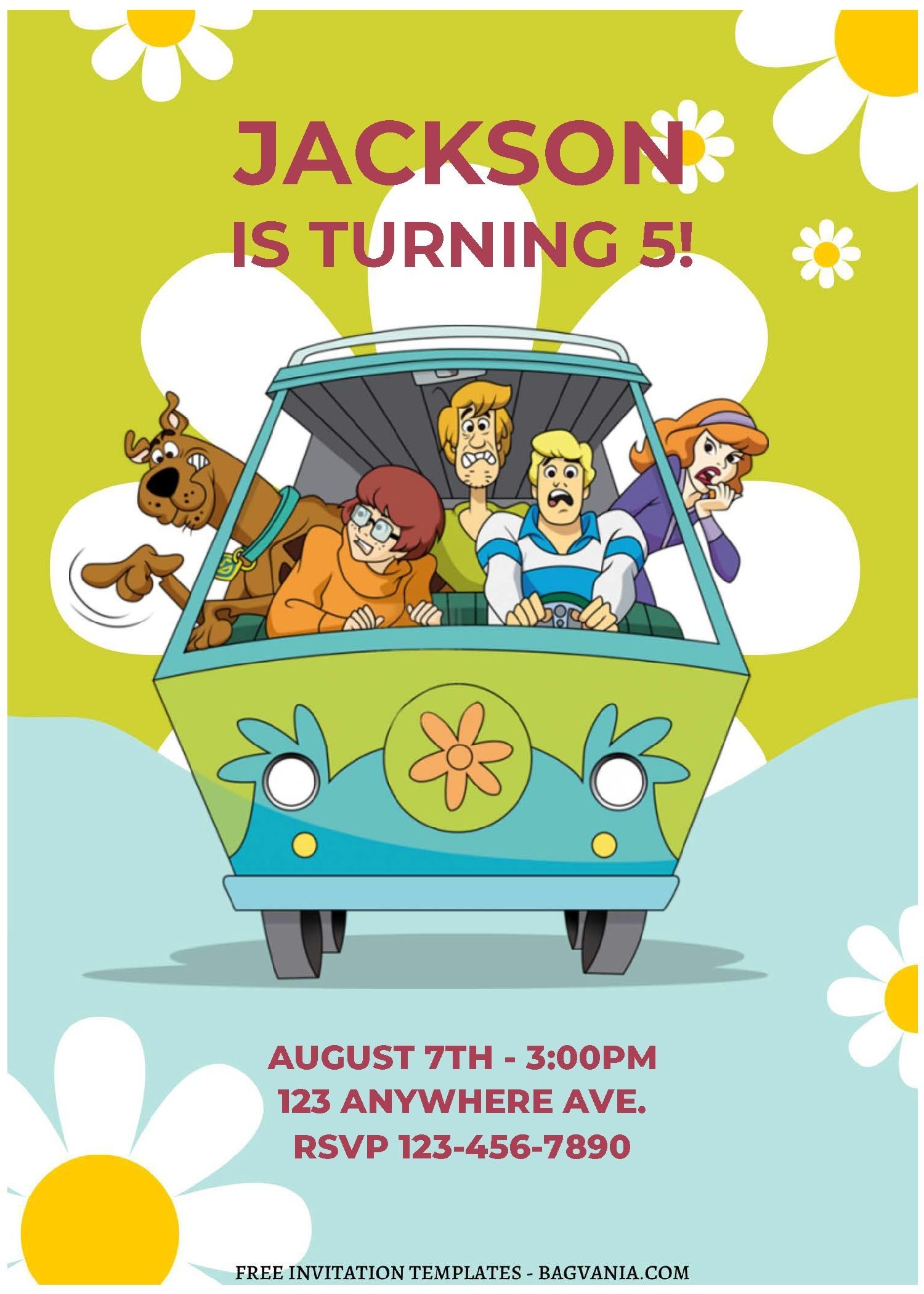 Free Editable PDF Lovely Scooby Doo Friends Birthday Invitation Templates