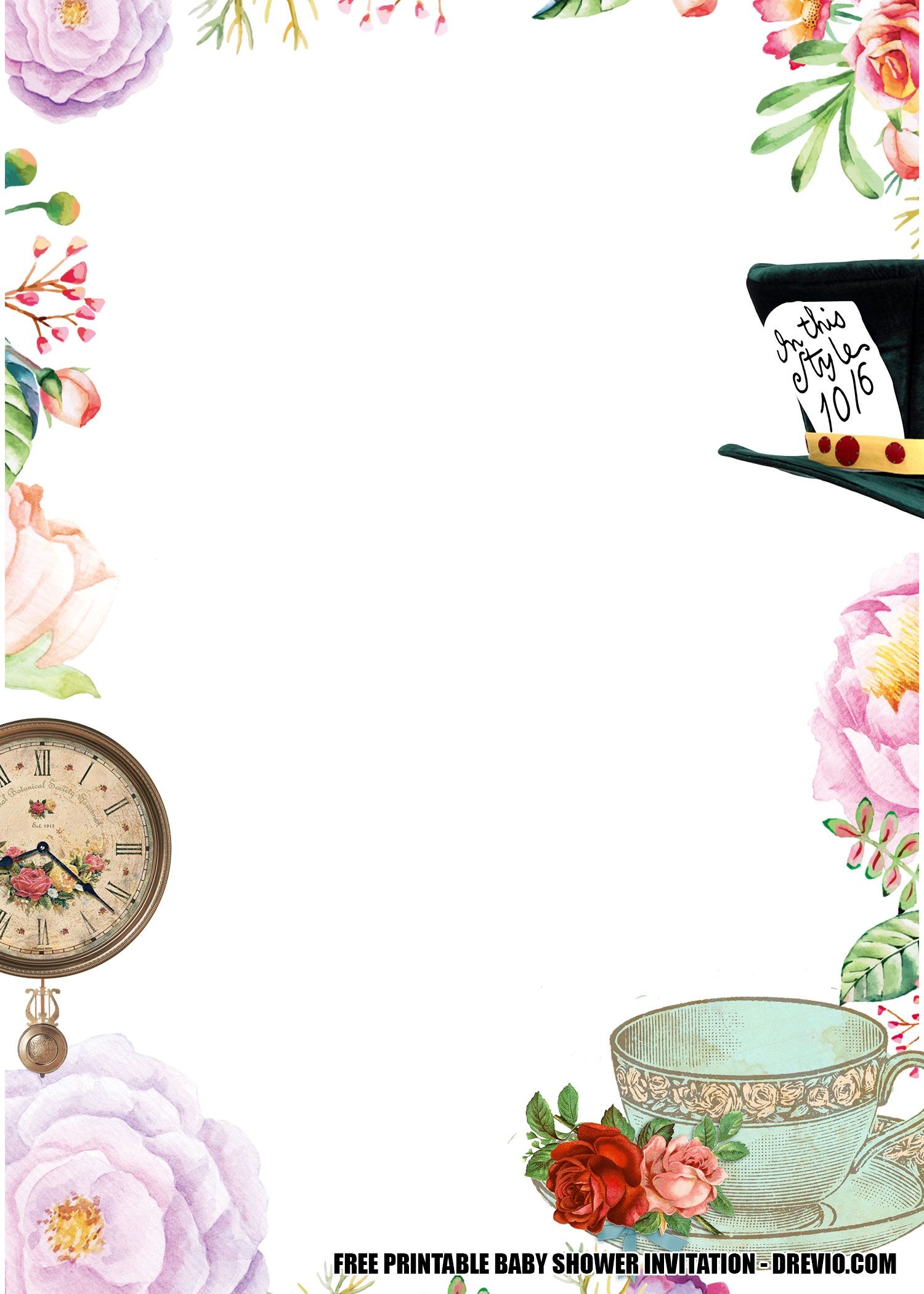 FREE Mad Tea Birthday Party Invitation Templates