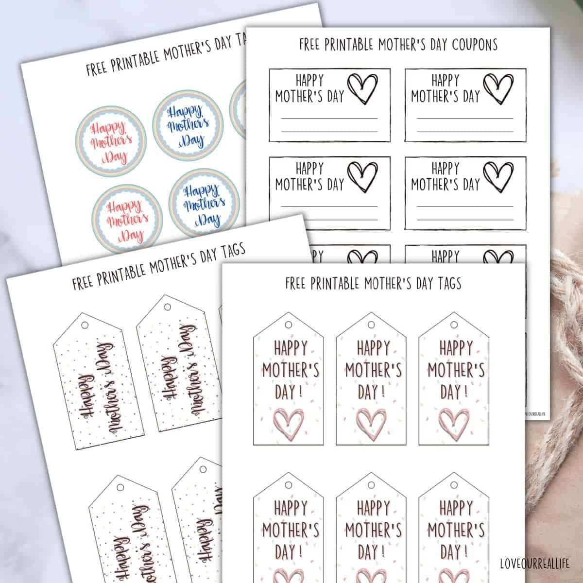 FREE Mother s Day Gift Tag Printable Gifts Or Cupcake Toppers Love Our Real Life