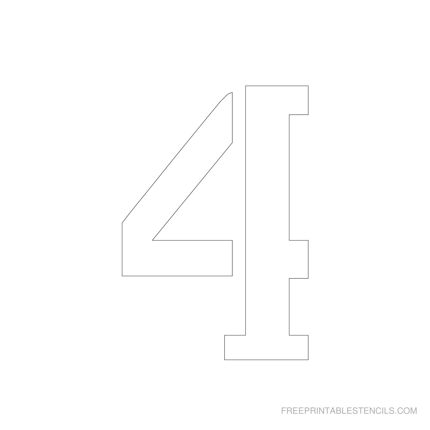Free Printable 4 Inch Number Stencils 1 10