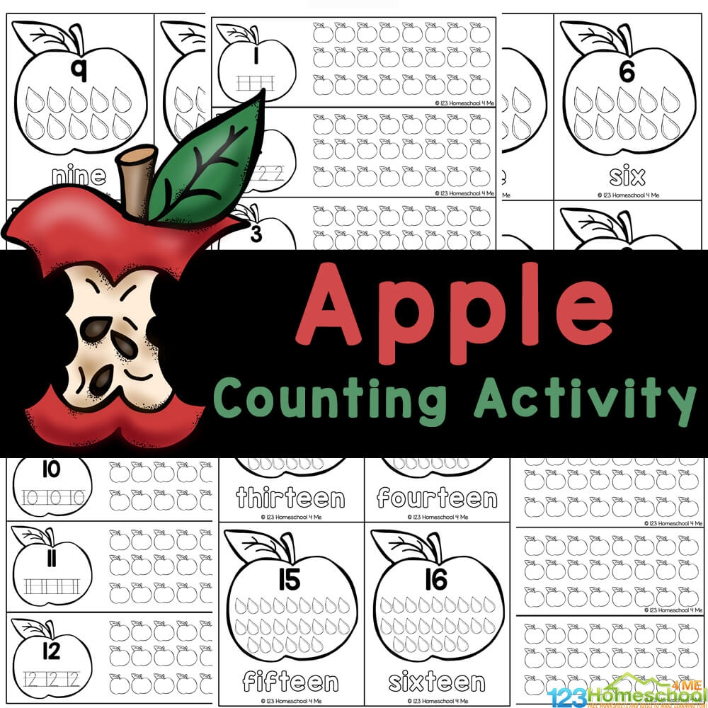  FREE Printable Apple Counting Math Activity For Numbers 1 20