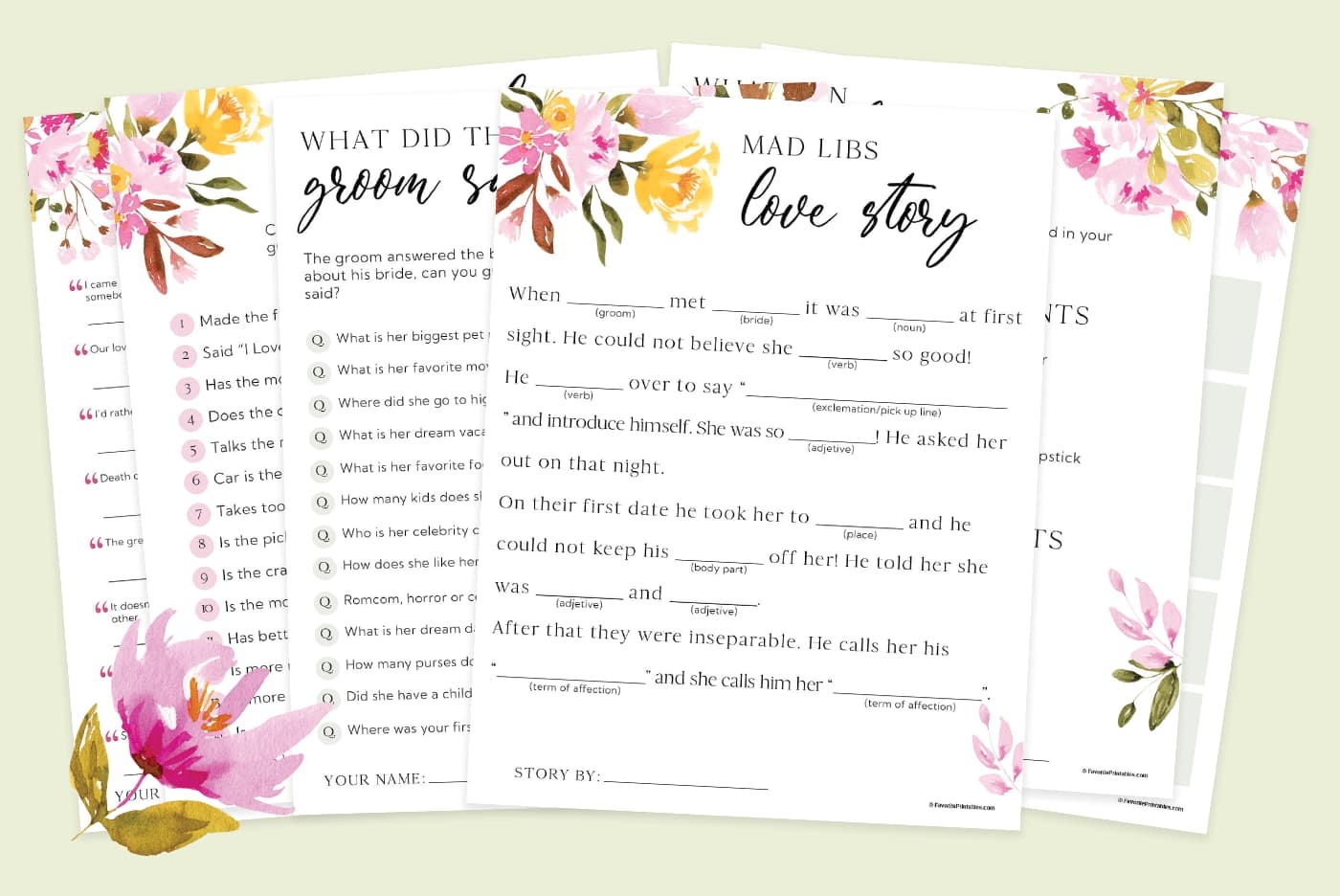 Free Printable Bridal Shower Games Favorite Printables