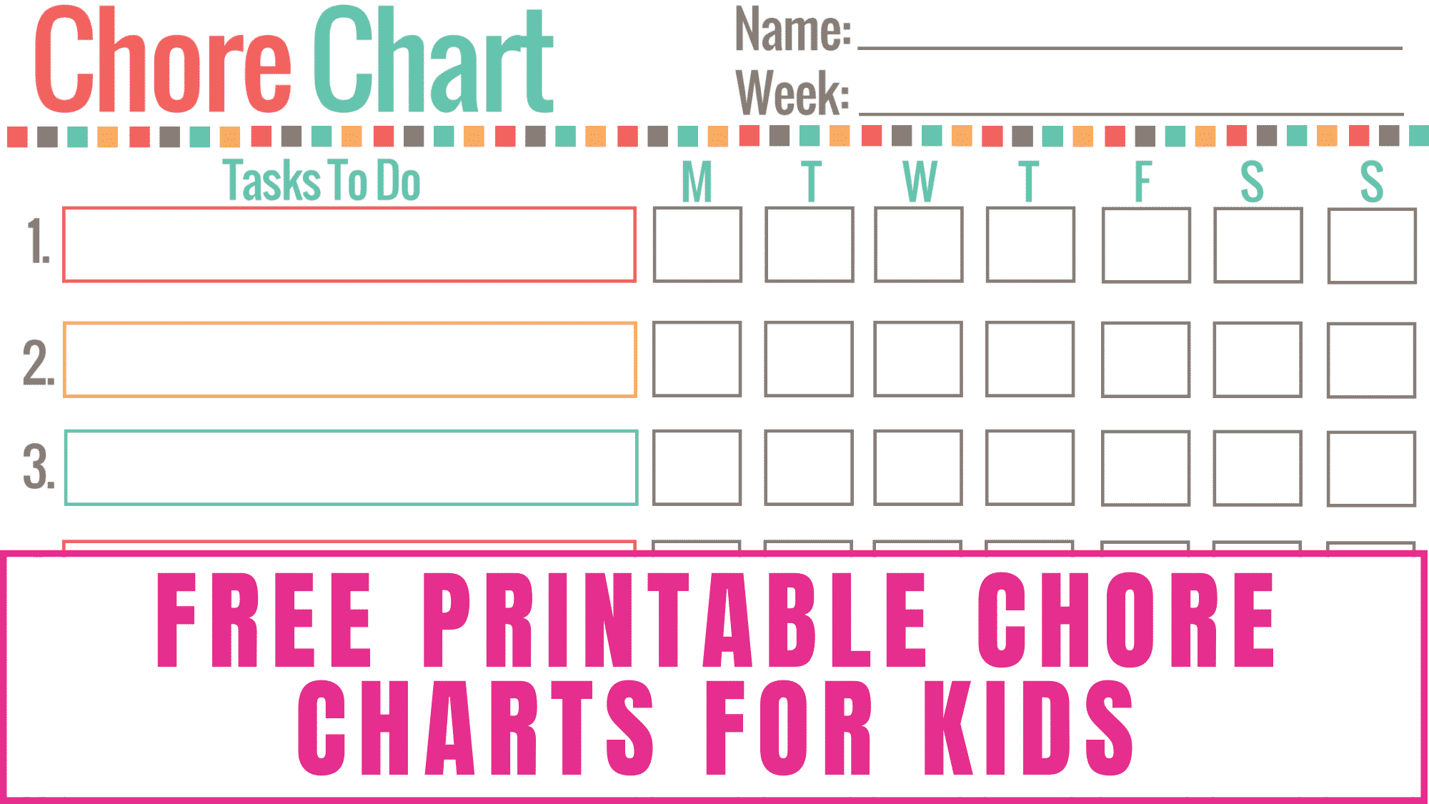 Non Downloadable Free Chore Chart Printables