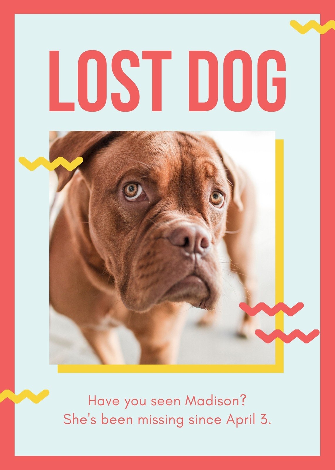 Free Printable Customizable Lost Dog Flyer Templates Canva