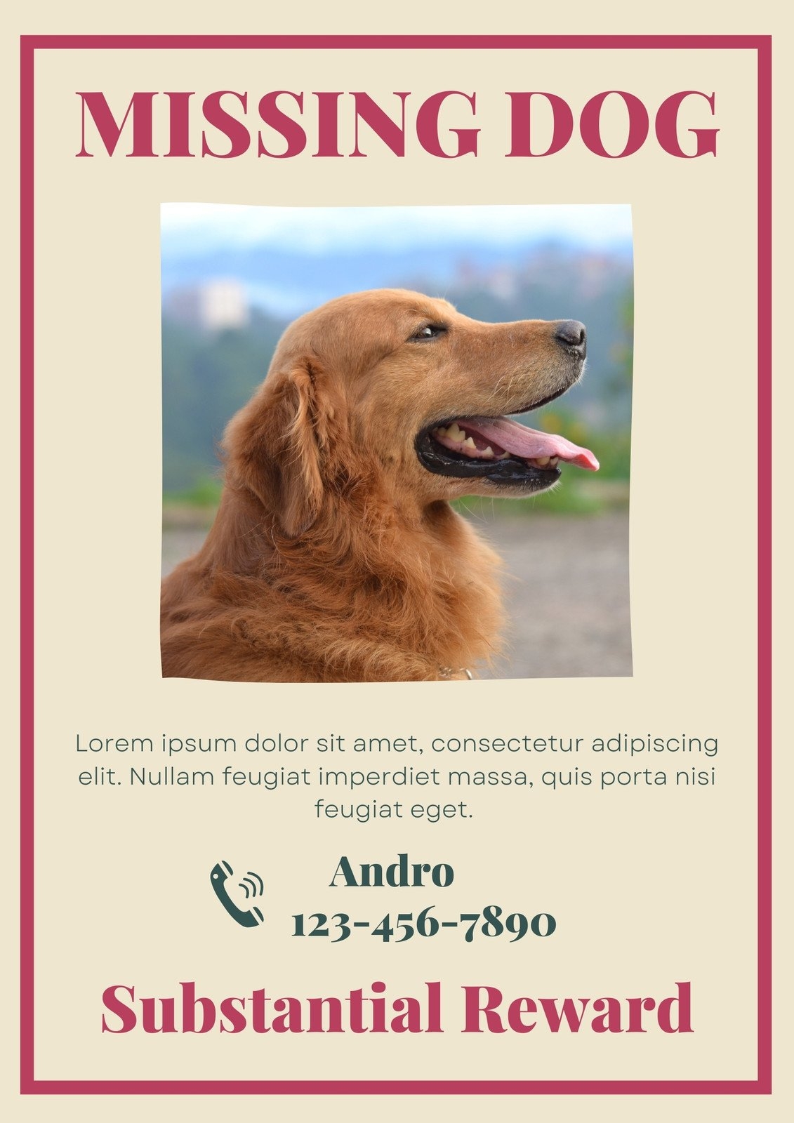 Free Printable Customizable Lost Dog Flyer Templates Canva