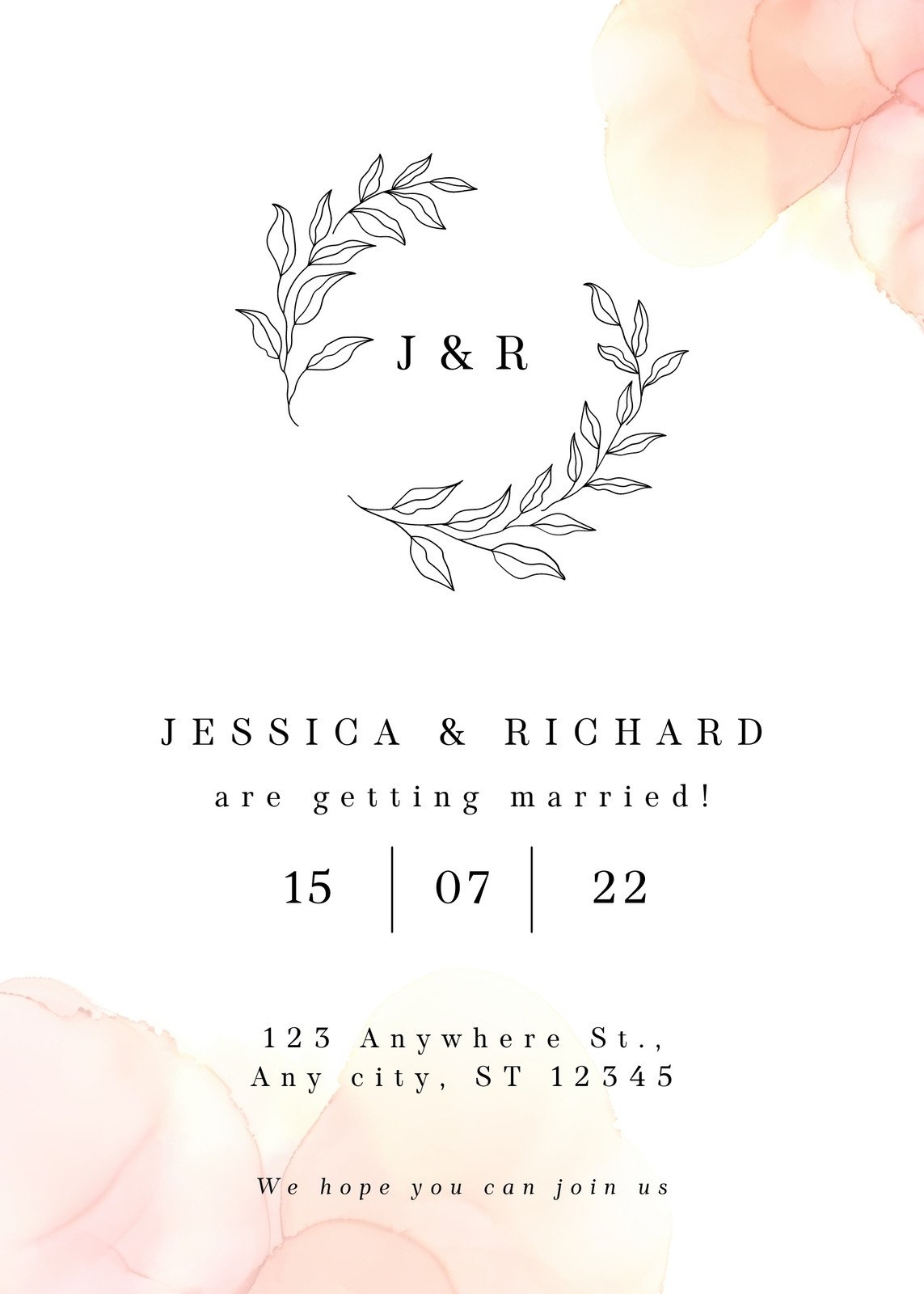 Free Printable Customizable Wedding Card Templates Canva