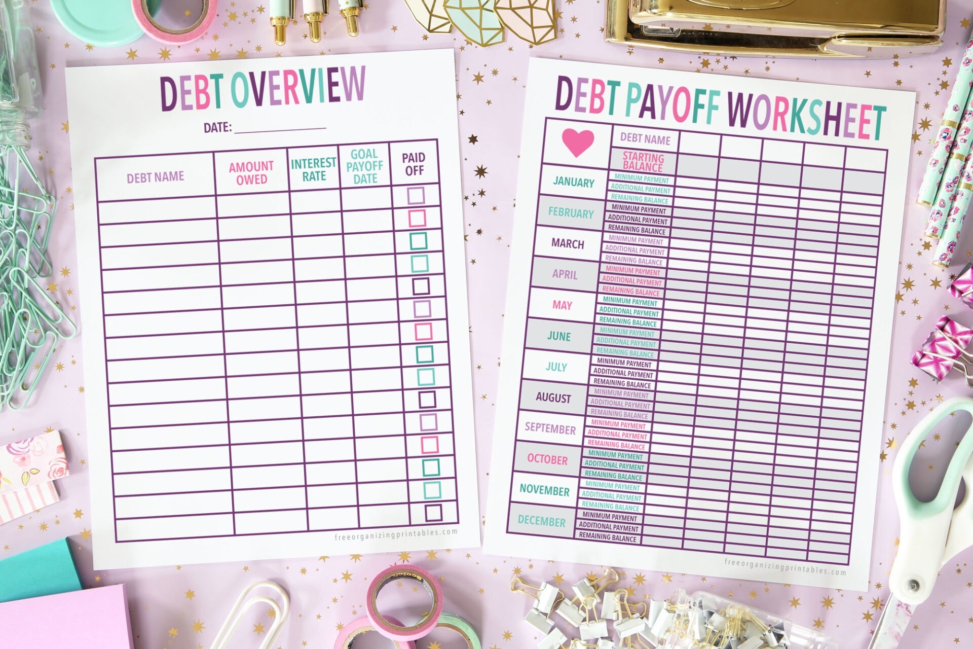 Free Printable Debt Snowball Worksheet