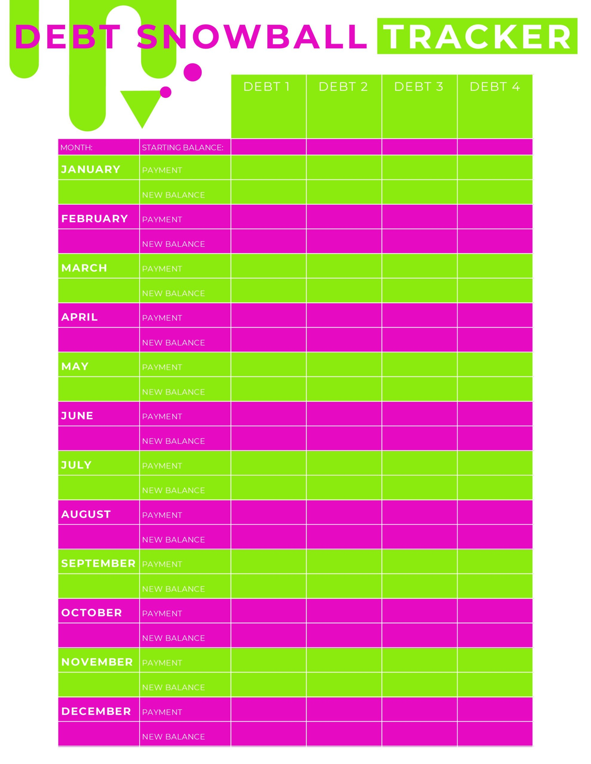 Free Printable Debt Payoff Worksheet Debt Snowball Method MomsWhoSave