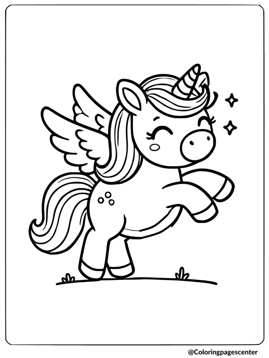 Free Printable Easy Unicorn Coloring Pages