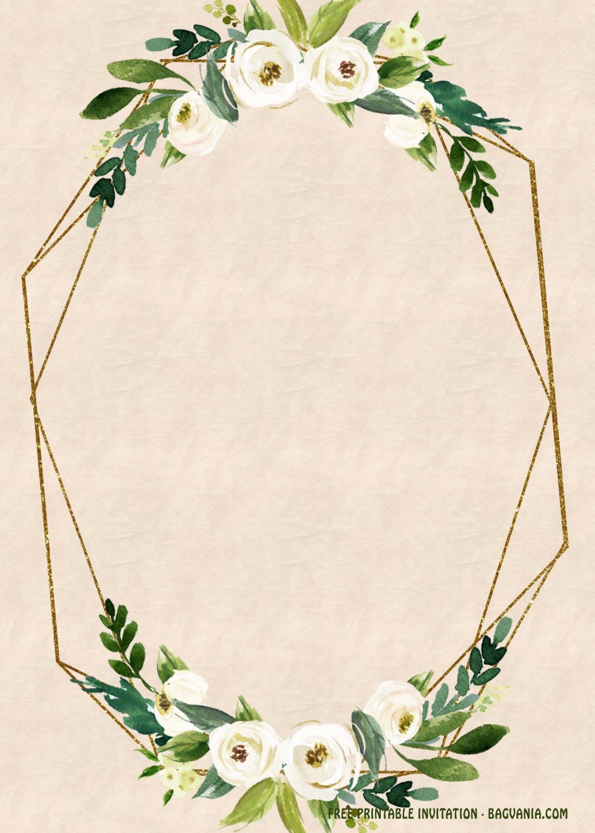 FREE Printable Greenery Wedding Invitation Templates