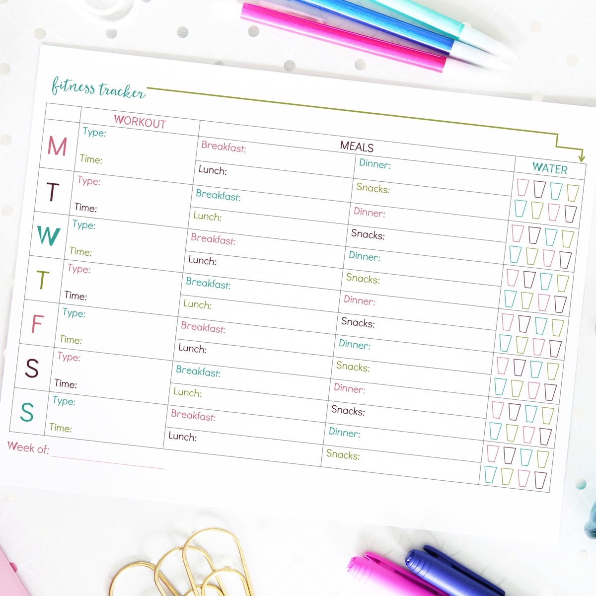 Free Printable Health And Fitness Tracker Abby Organizes