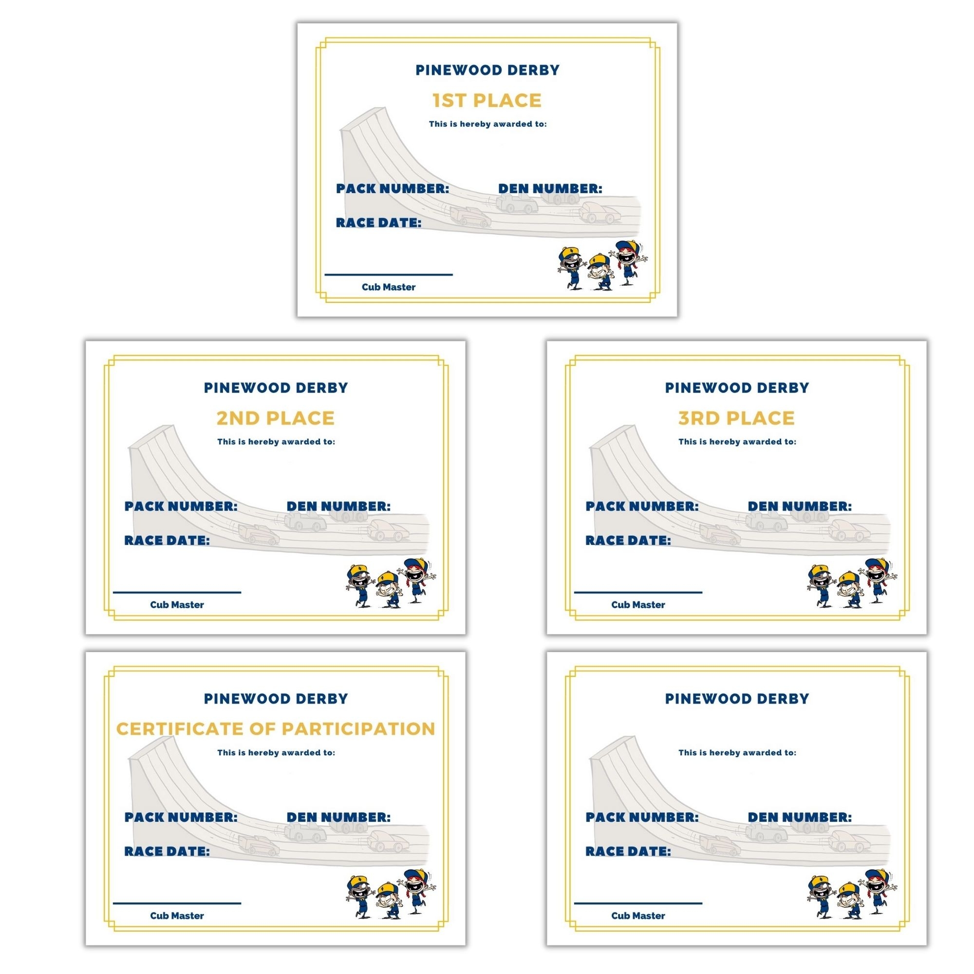 Free Printable Pinewood Derby Certificates Cub Scout Ideas