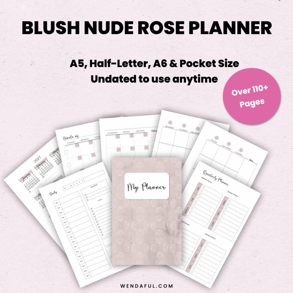 Free Half Letter Planner Printables