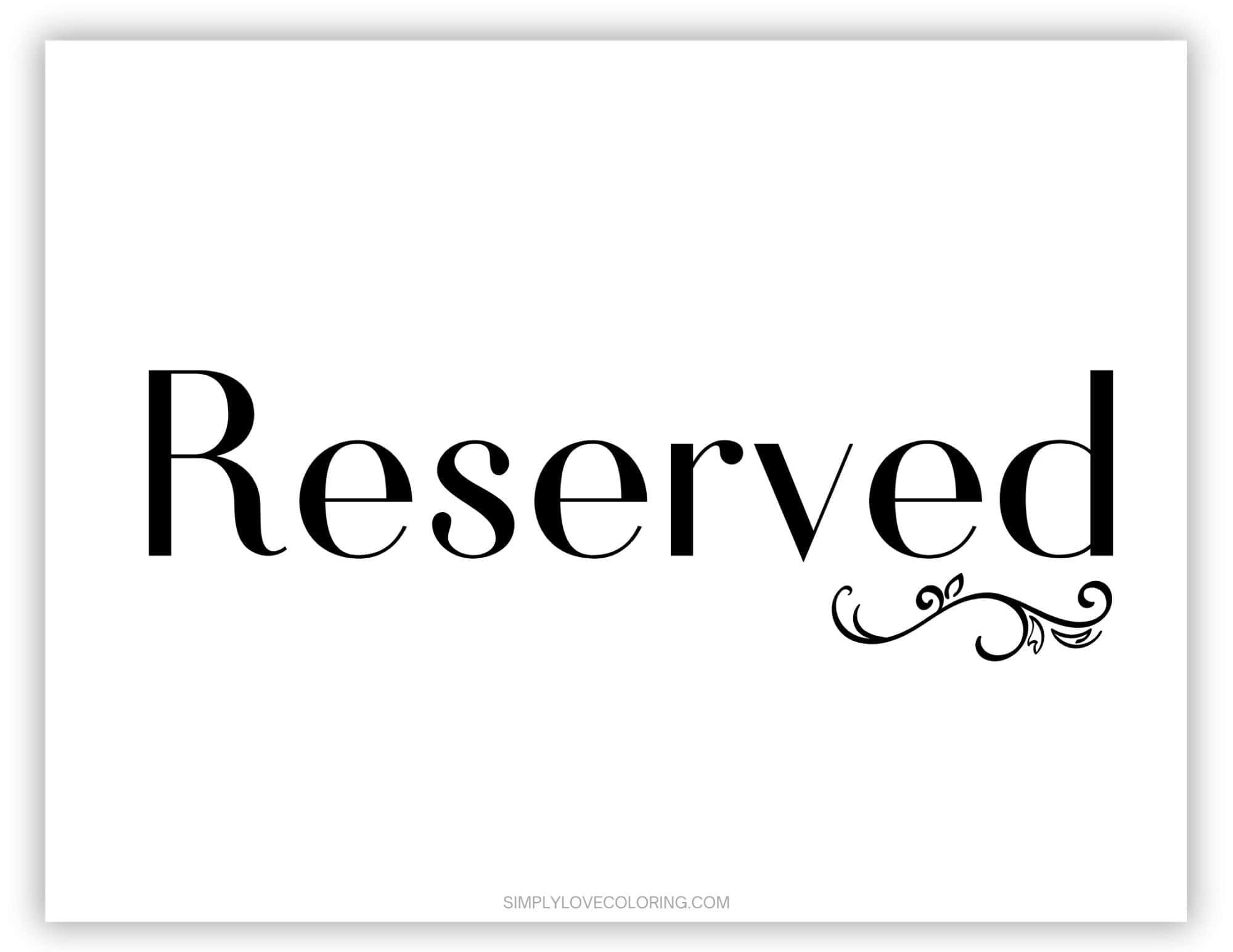 Free Printable Reserved Sign Free PDF Printables 