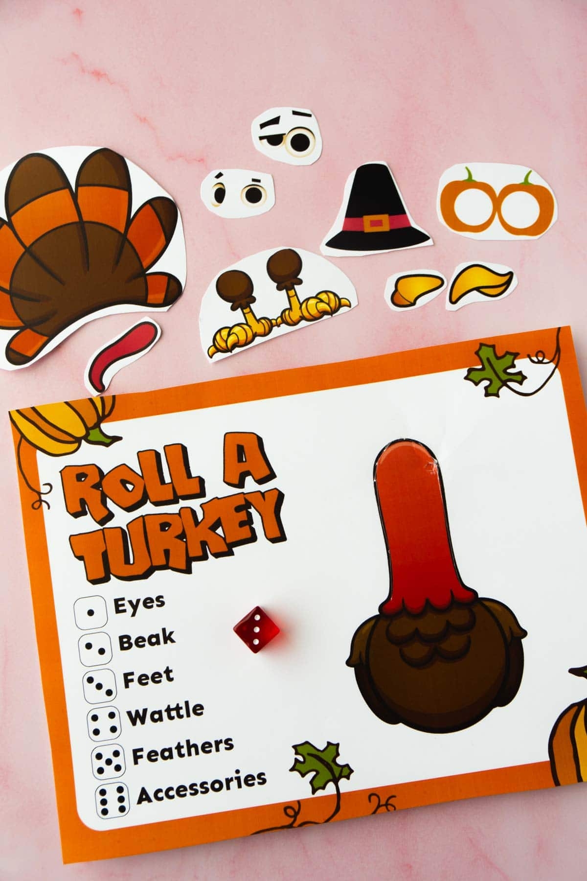 Free Printable Roll A Turkey Dice Game Play Party Plan