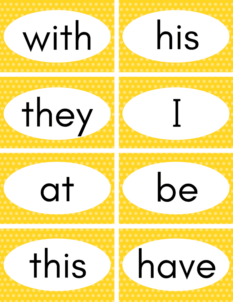Free Printable Sight Word Cards