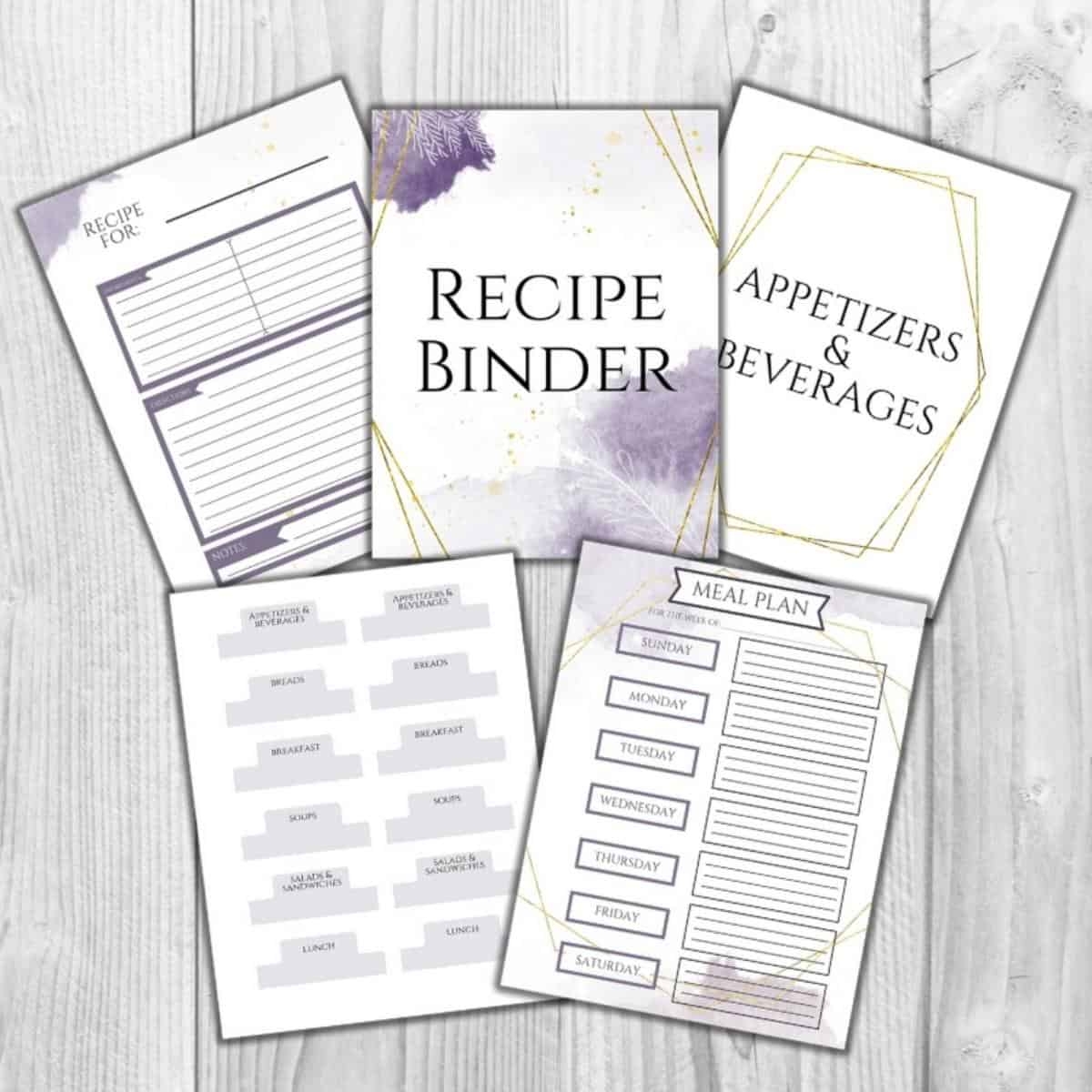 Free Purple Gold Recipe Binder Printables I Scream For Buttercream