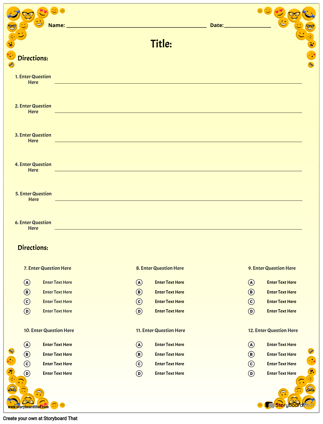 Free Quiz Maker Online Templates For Teachers Tests