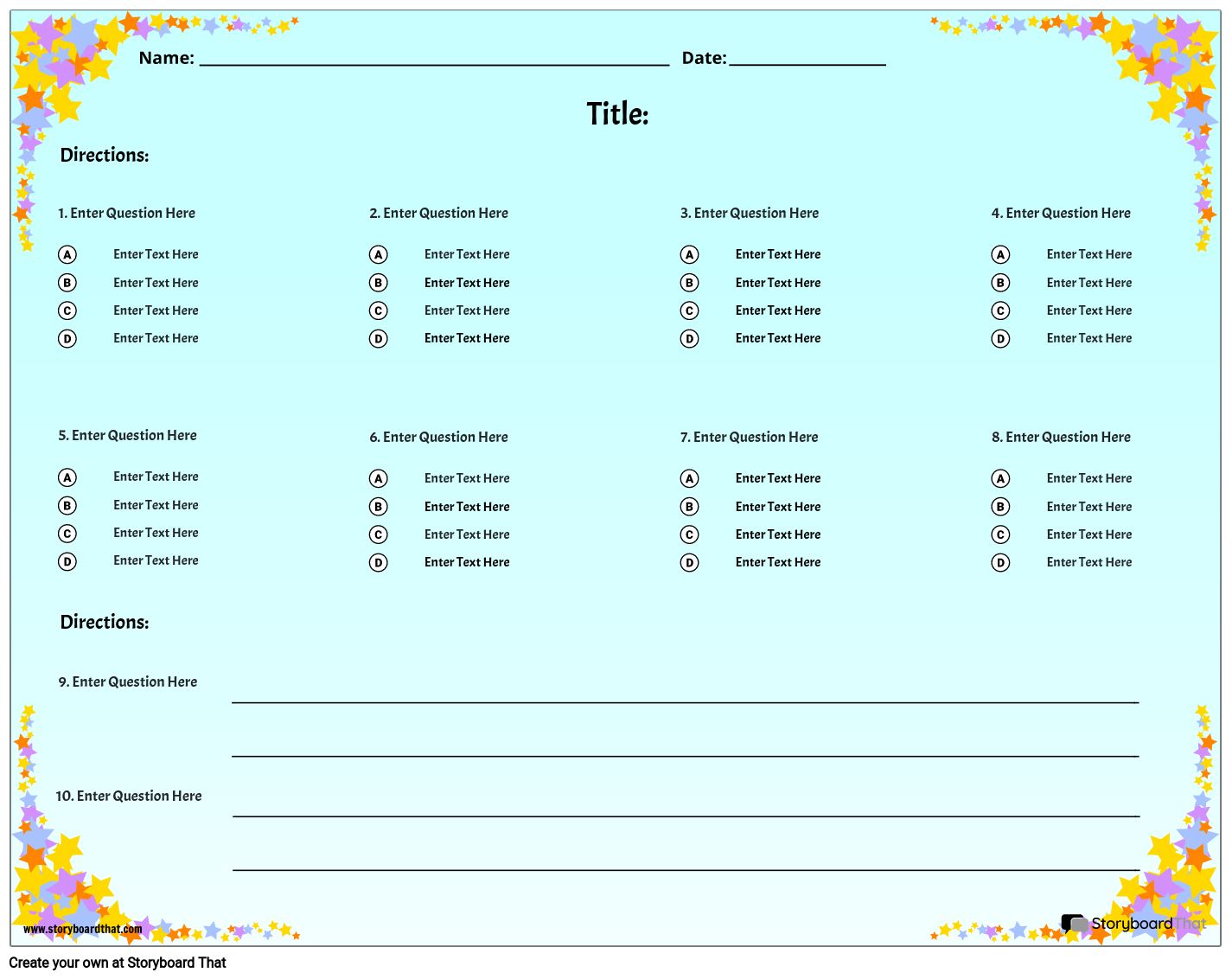 Free Quiz Maker Online Templates For Teachers Tests