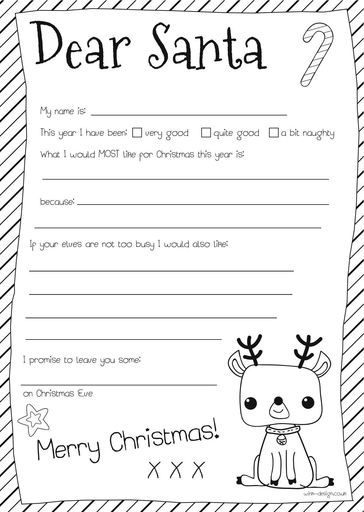 Dear Santa Letter Free Printable