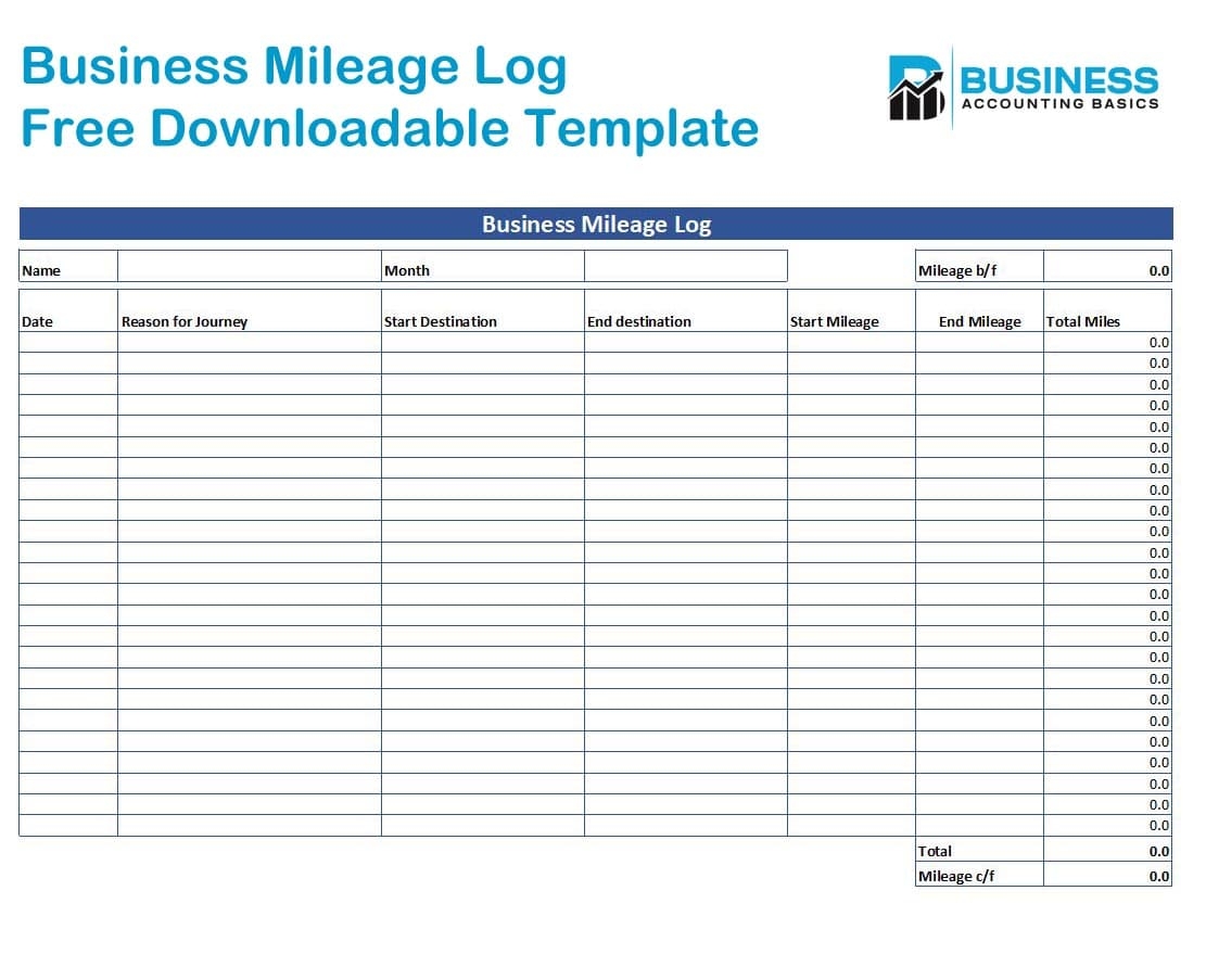 Free Printable Mileage Tracker